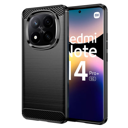Coque pour Xiaomi Redmi Note 14 Pro+ 5G, Techsuit, Carbone, Noire