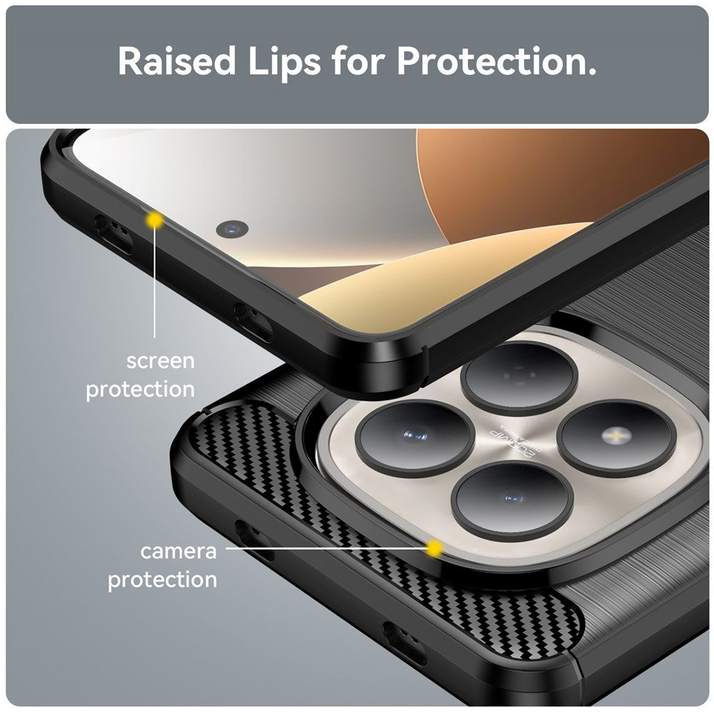 Étui pour Xiaomi Redmi Note 15 Pro 4G, Techsuit, Carbone, Noir