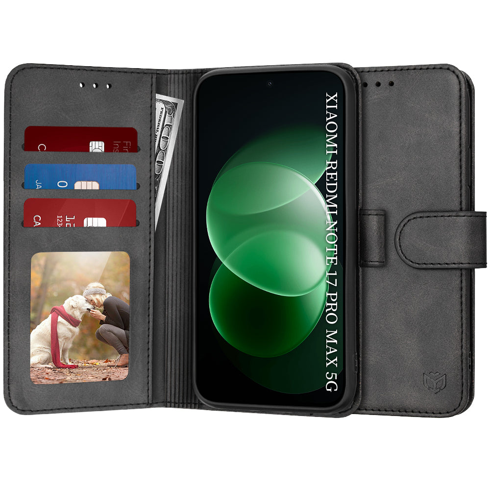 Techsuit Diary Book-hoesje voor Xiaomi Redmi Note 17 Pro Max, zwart