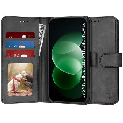 Techsuit Diary Book-hoesje voor Xiaomi Redmi Note 17 Pro Max, zwart