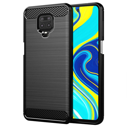 Hoes voor Xiaomi Redmi Note 9S / Note 9 Pro / Note 9 Pro Max, Techsuit, Carbon, Zwart