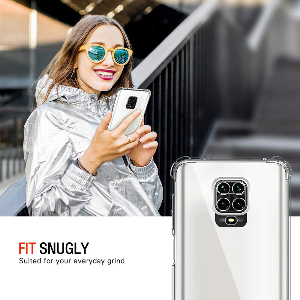 Hülle für Xiaomi Redmi Note 9S / Note 9 Pro / Note 9 Pro Max, Techsuit, stoßfest klar, transparent