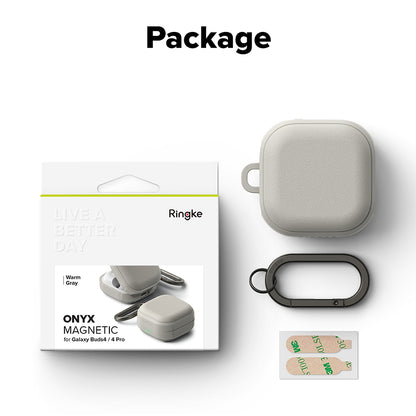 Ringke Onyx Magnetische Hoes voor Samsung Galaxy Buds4 Pro, Grijs