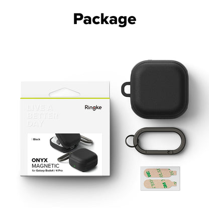 Étui Ringke Onyx Magnetic pour Samsung Galaxy Buds4 / Buds4 Pro, Noir