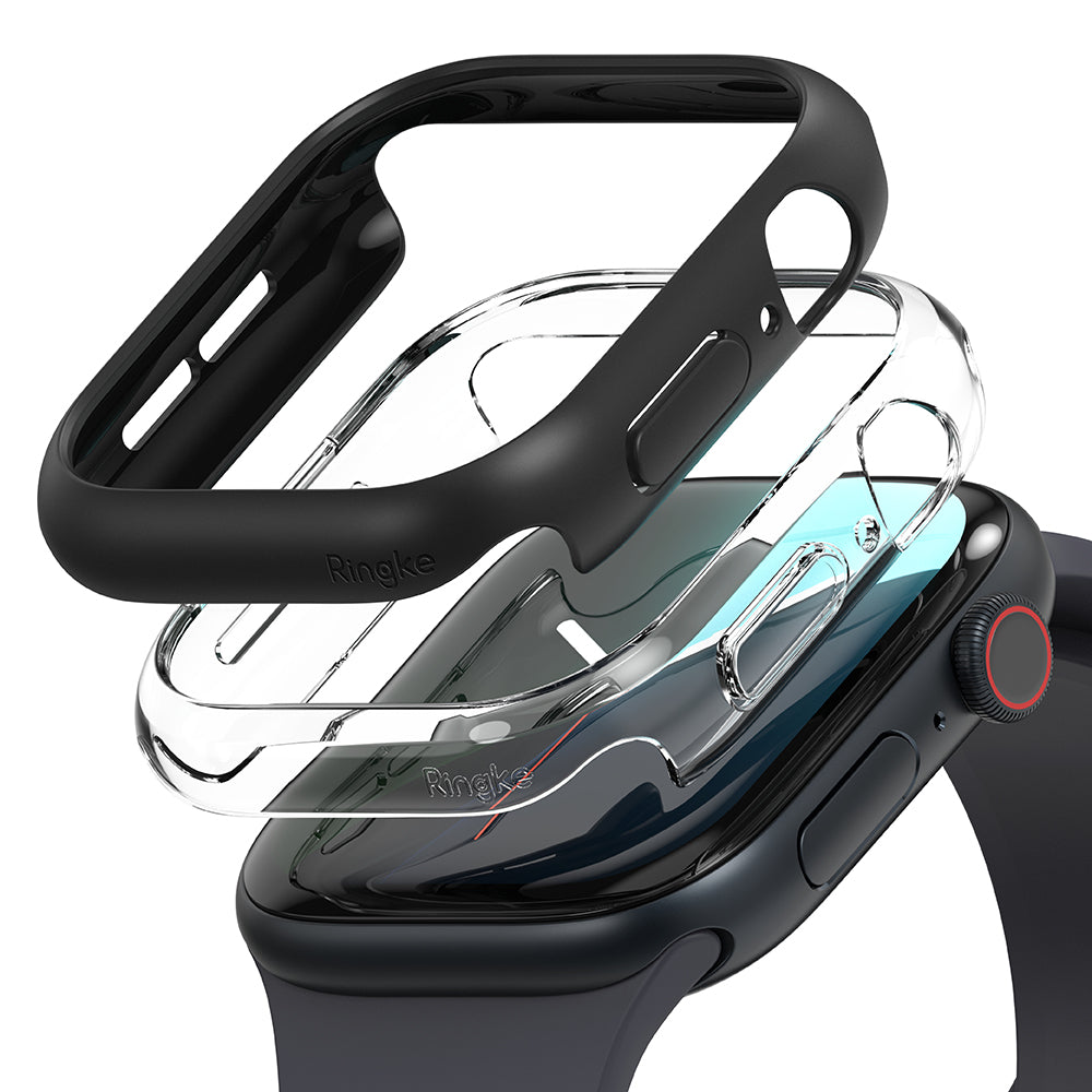Ringke Slim Hülle für Apple Watch Series 10 / 11 42mm, 2er Set, Matt Schwarz / Transparent