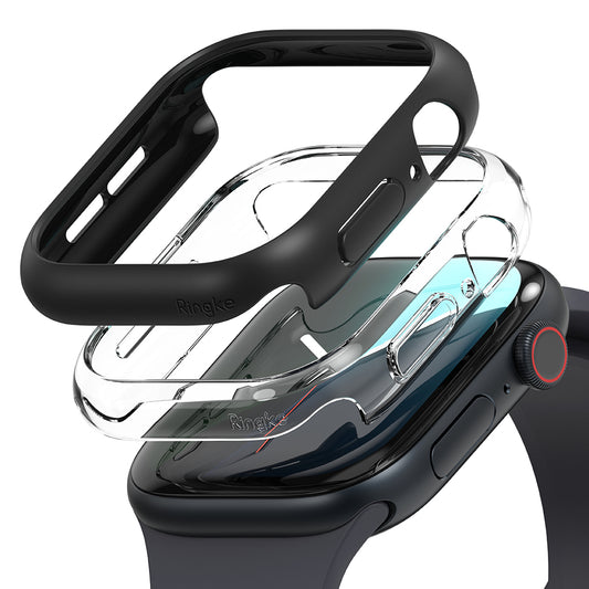 Ringke Slim hoesje voor Apple Watch Series 10 / 11 46mm, Set van 2 stuks, Mat Zwart / Transparant