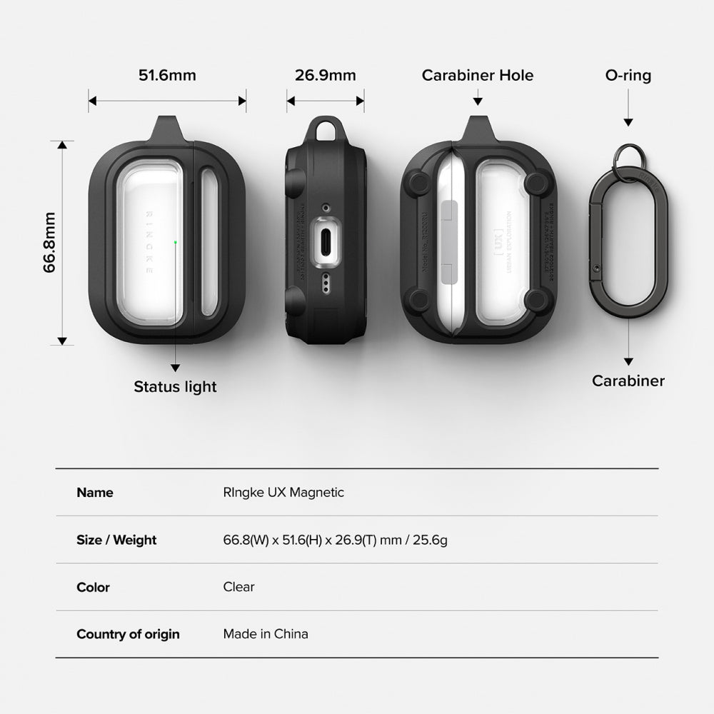 Coque Ringke UX pour Apple AirPods Pro 3, Transparente