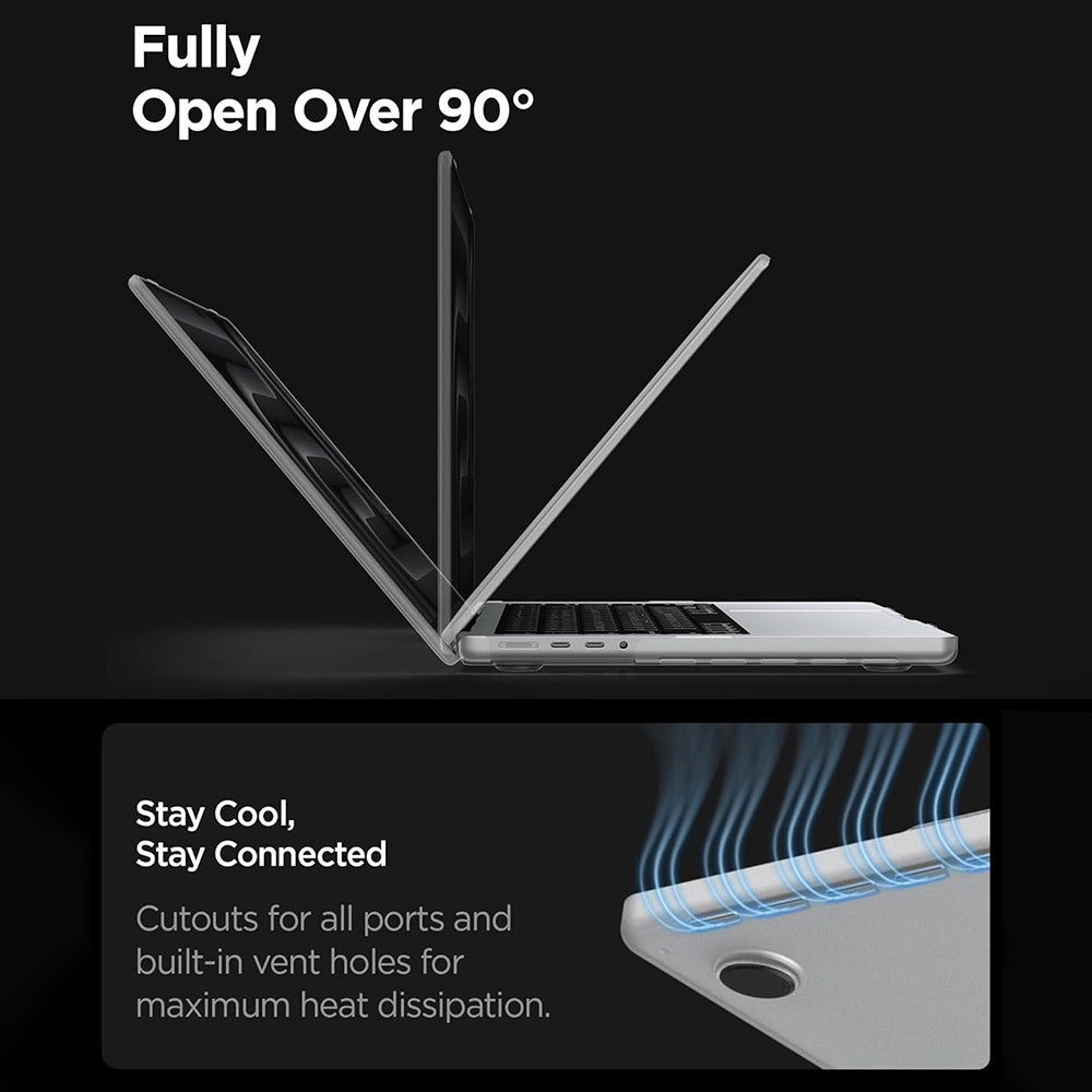 Coque Spigen Airskin pour Apple MacBook Pro 16 pouces (2026) / (2024) / (2023) / (2021), Transparente Satinée ACS11526