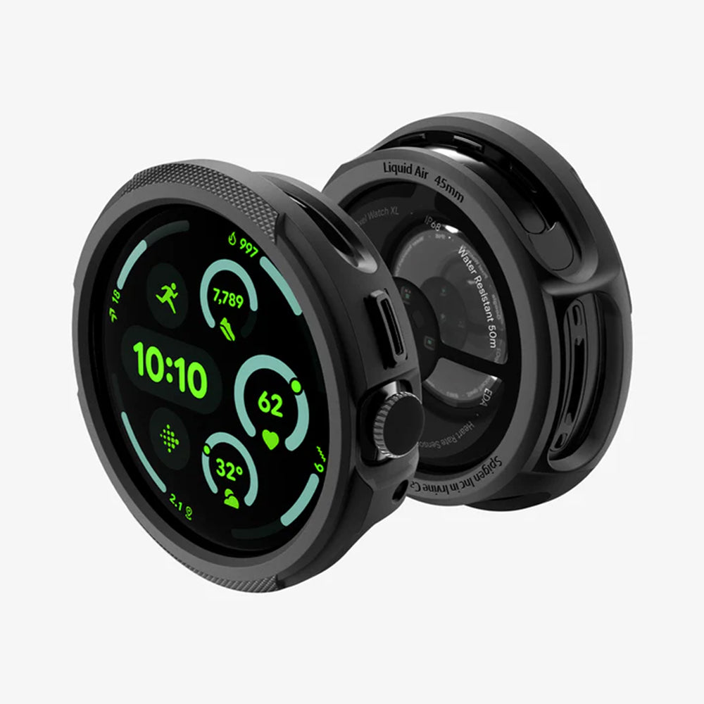 Spigen Liquid Air Hülle für Google Pixel Watch 4 45mm, Matt Schwarz ACS11222