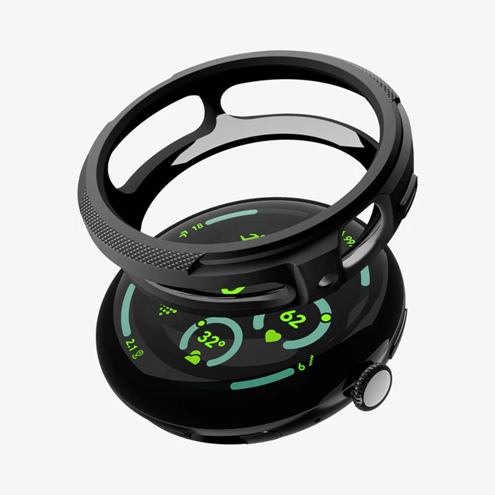 Spigen Liquid Air Hülle für Google Pixel Watch 4 45mm, Matt Schwarz ACS11222