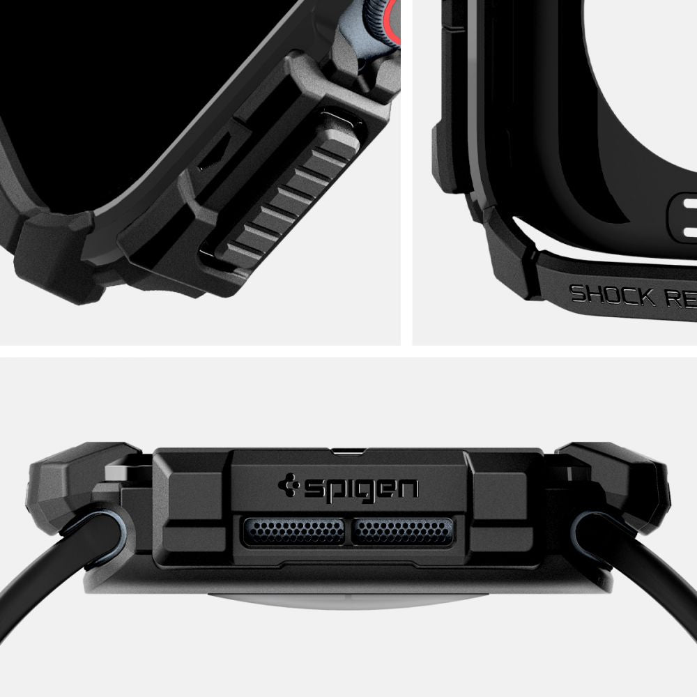 Spigen Rugged Armor Hülle für Apple Watch Series 10 / 11 42mm, Schwarz ACS08585