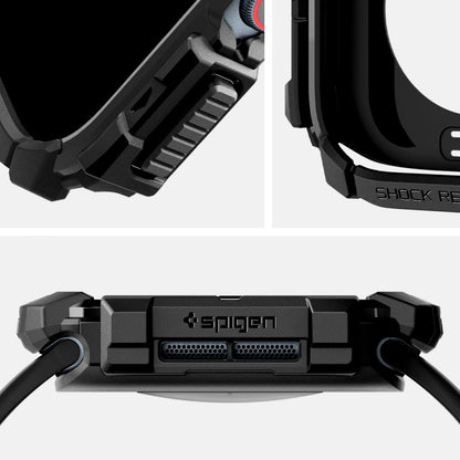 Spigen Rugged Armor Hülle für Apple Watch Series 10 / 11 42mm, Schwarz ACS08585