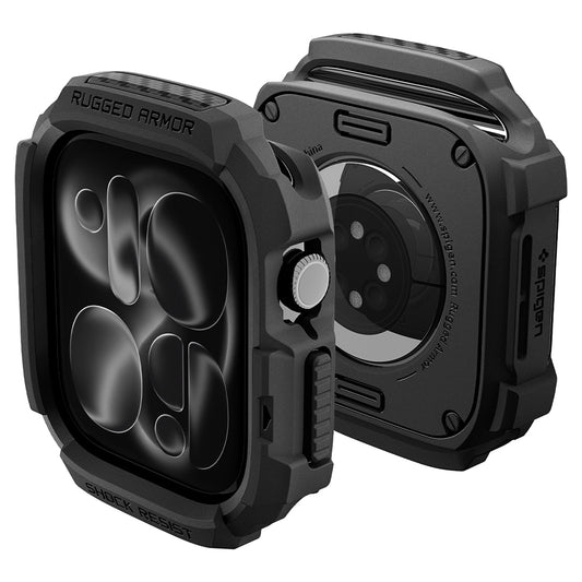 Coque Spigen Rugged Armor pour Apple Watch Series 12 46mm, Noir Mat ACS11886