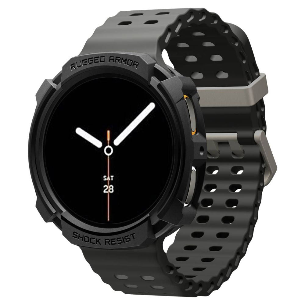 Spigen Rugged Armor Case for Samsung Galaxy Watch8 44mm, Matte Black ACS10006