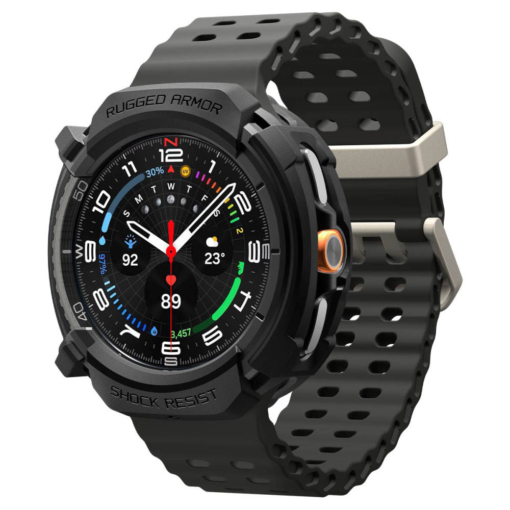 Spigen Rugged Armor Case for Samsung Galaxy Watch8 Classic, Matte Black ACS10012