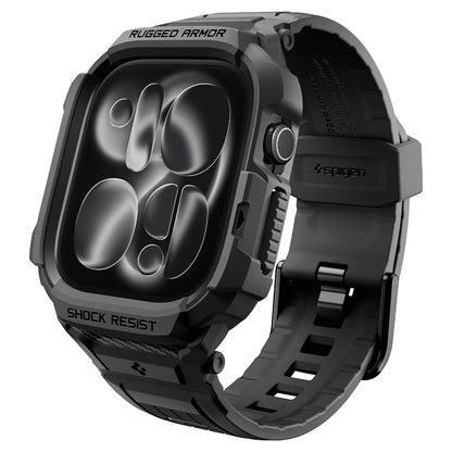 Spigen Rugged Armor Pro hoes voor Apple Watch Series 12 46mm, Mat Zwart ACS11894