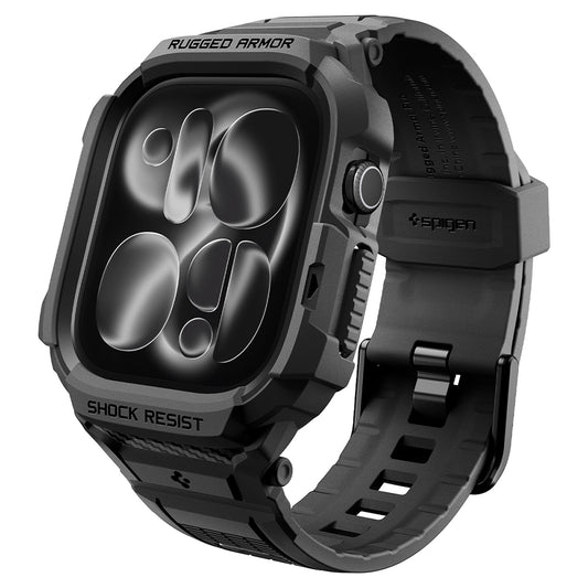 Coque Spigen Rugged Armor Pro pour Apple Watch Series 12 46mm, Noir Mat ACS11894