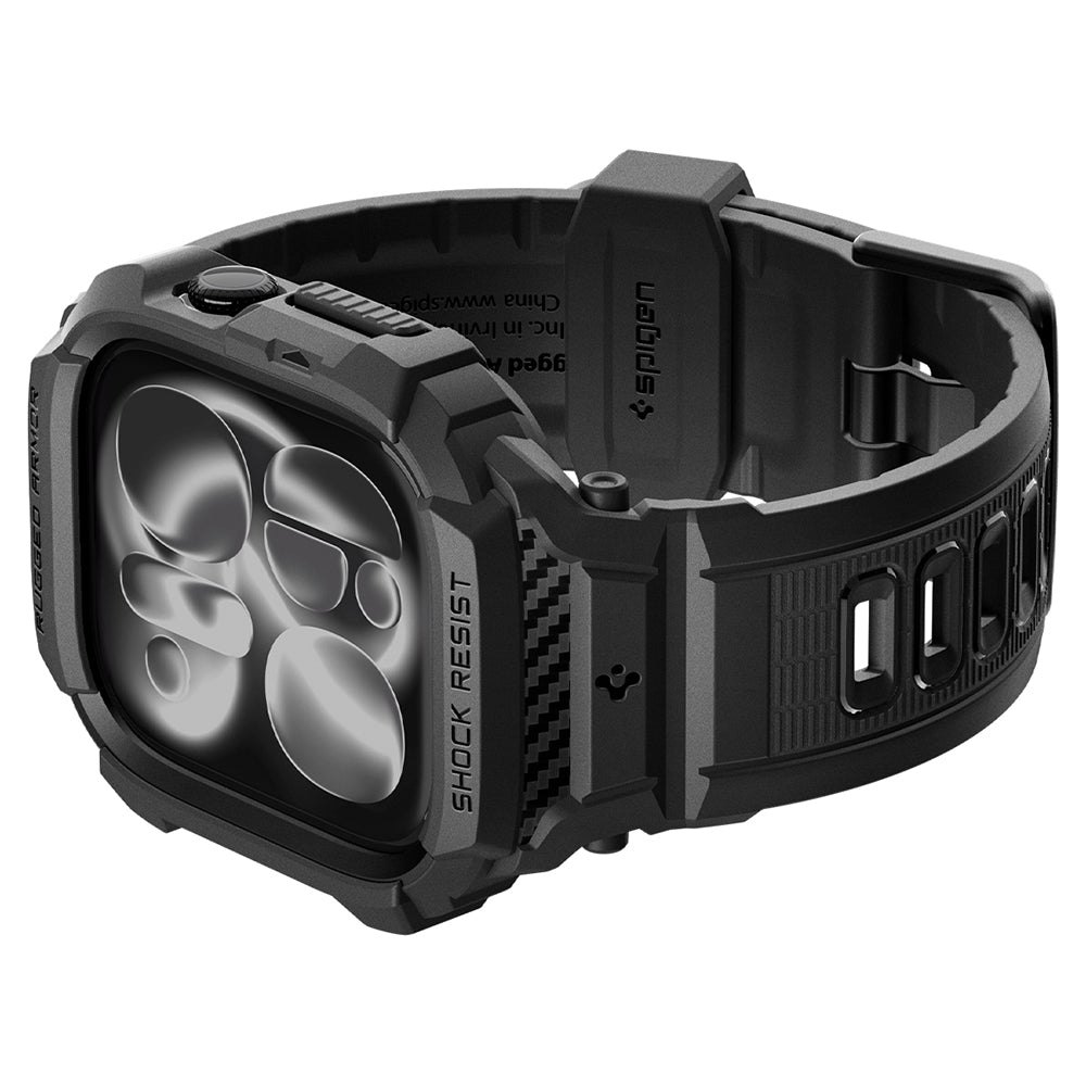 Spigen Rugged Armor Pro hoes voor Apple Watch Series 12 46mm, Mat Zwart ACS11894