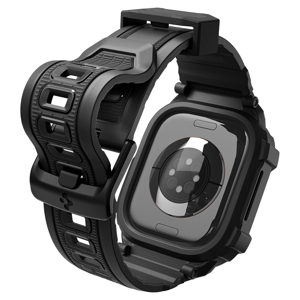 Spigen Rugged Armor Pro hoes voor Apple Watch Series 12 46mm, Mat Zwart ACS11894