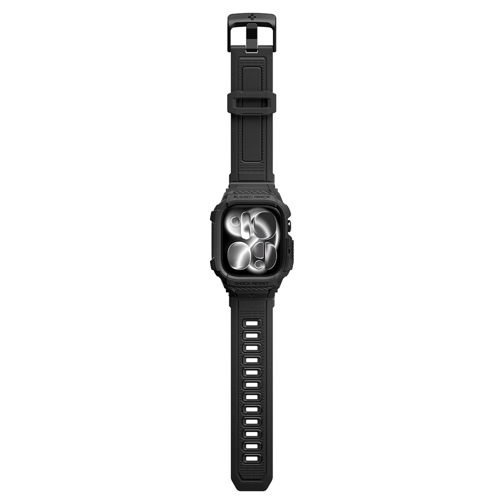 Spigen Rugged Armor Pro hoes voor Apple Watch Series 12 46mm, Mat Zwart ACS11894
