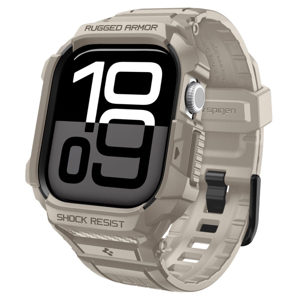 Étui Spigen Rugged Armor Pro V2 pour Apple Watch Series 10 / 11 46mm, Beige ACS10506