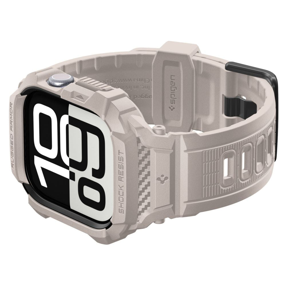 Étui Spigen Rugged Armor Pro V2 pour Apple Watch Series 10 / 11 46mm, Beige ACS10506