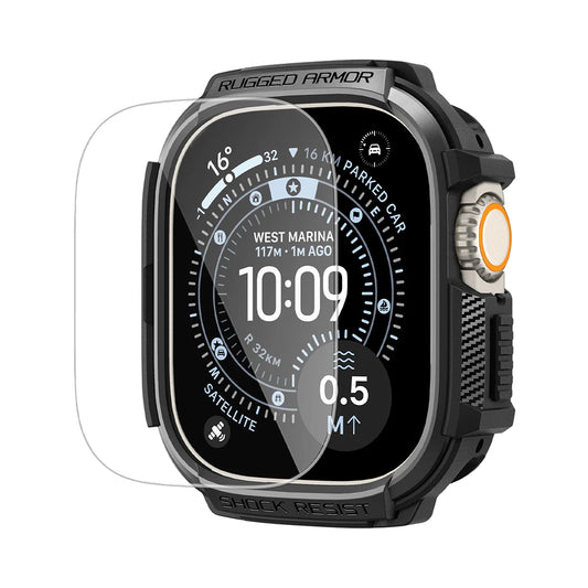 Coque Spigen Rugged Armor avec protecteur d'écran pour Apple Watch Ultra Series, noire ACS11414