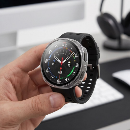 Tech-Protect Defense Hülle für Samsung Galaxy Watch 9 / Watch8 44mm, 2er Set, Schwarz / Transparent