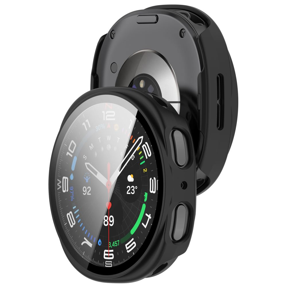 Coque Tech-Protect Defense pour Samsung Galaxy Watch9 / Watch8 40mm, Set de 2 pièces, Noire / Transparente