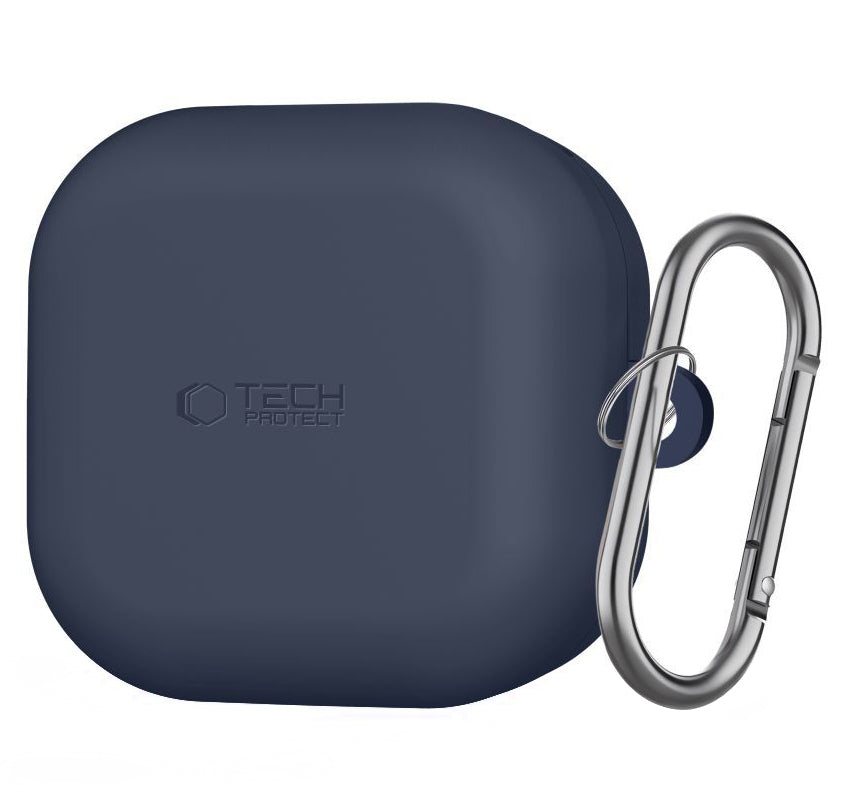 Étui Tech-Protect Silicone Hook pour Samsung Galaxy Buds4 / Buds4 Pro, Bleu Marine