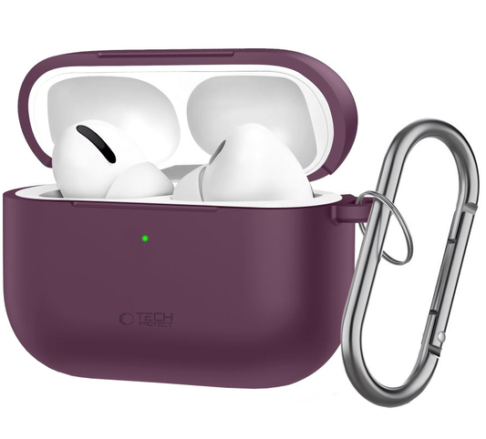 Étui Tech-Protect Silicone Hook pour Apple AirPods Pro 3, bordeaux