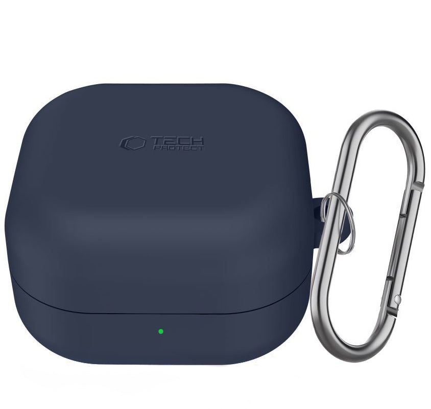 Étui Tech-Protect Silicone Hook pour Samsung Galaxy Buds4 / Buds4 Pro, Bleu Marine
