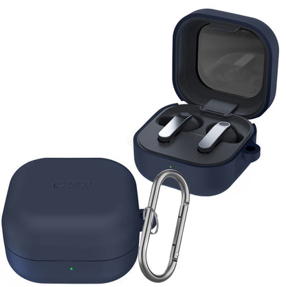 Étui Tech-Protect Silicone Hook pour Samsung Galaxy Buds4 / Buds4 Pro, Bleu Marine