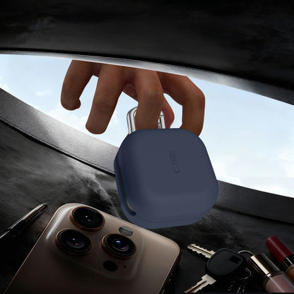 Étui Tech-Protect Silicone Hook pour Samsung Galaxy Buds4 / Buds4 Pro, Bleu Marine