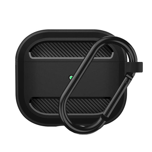 Techsuit Carbon Hülle für Apple AirPods 3, Schwarz