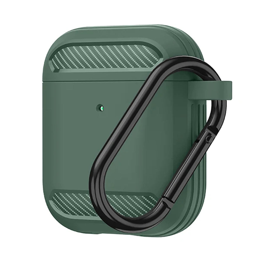Coque Techsuit Carbon pour Apple AirPods Gen 2 / Gen 1, Vert