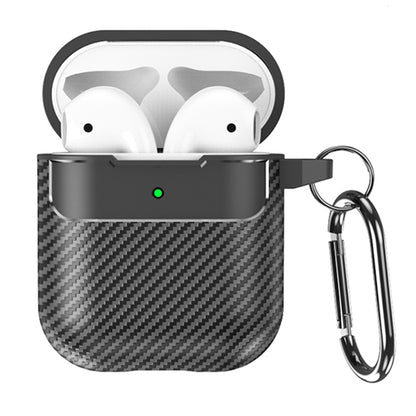 Coque Techsuit CarbonFiber pour Apple AirPods Gen 2 / Gen 1, Noire
