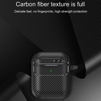 Coque Techsuit CarbonFiber pour Apple AirPods Gen 2 / Gen 1, Noire