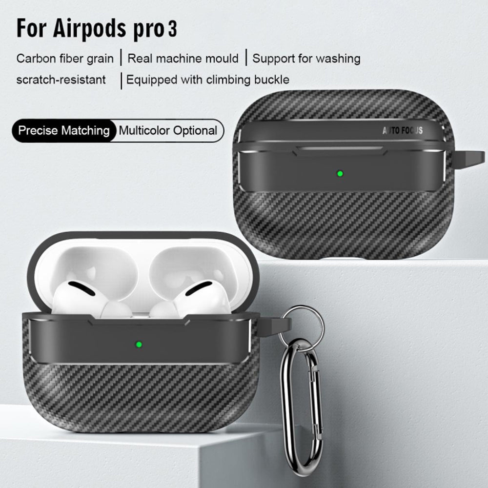 Techsuit CarbonFiber Case for Apple AirPods Pro 3, Black