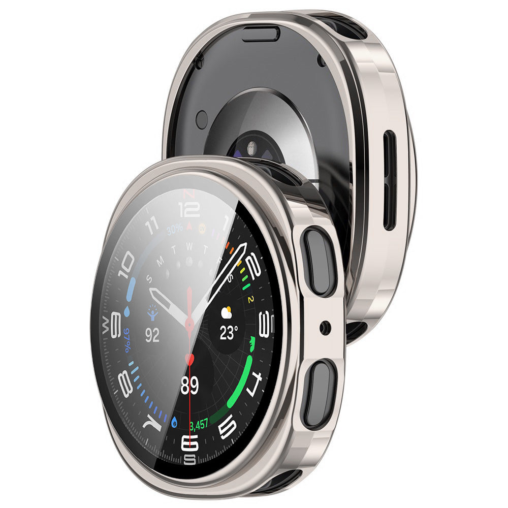 Techsuit Defense360 Pro hoes voor Samsung Galaxy Watch9 / Watch8 40mm, Parelwit Zilver