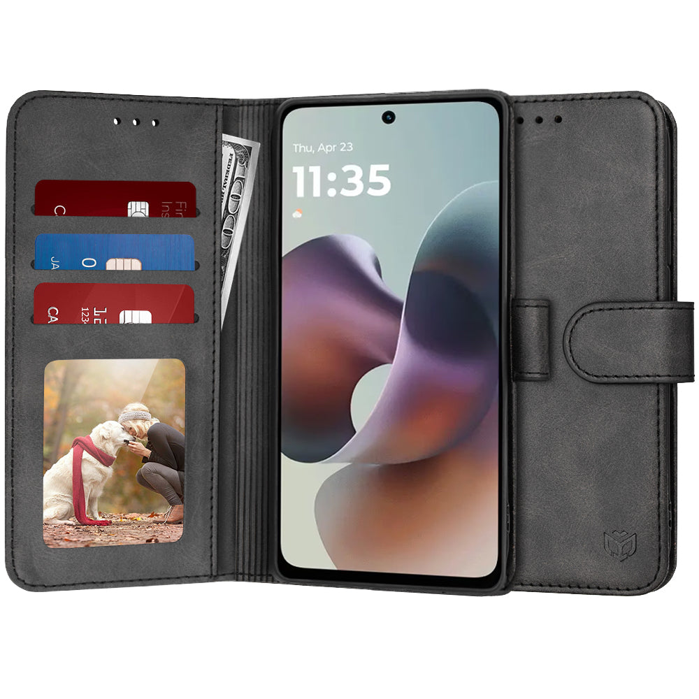 Hülle für Motorola Moto G56, Techsuit, Diary Book, Schwarz