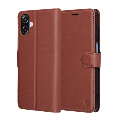 Hoes voor Samsung Galaxy A07 4G A075, Techsuit, Leather Folio, Bruin