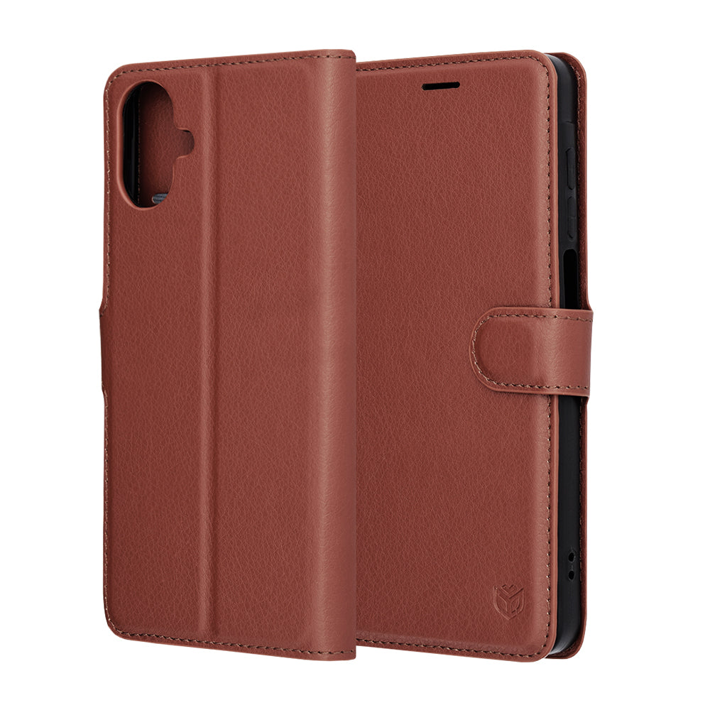Hoes voor Samsung Galaxy A07 4G A075, Techsuit, Leather Folio, Bruin