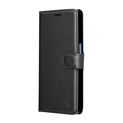 Hülle für Samsung Galaxy A07 4G A075, Techsuit, Leder-Folio, Schwarz