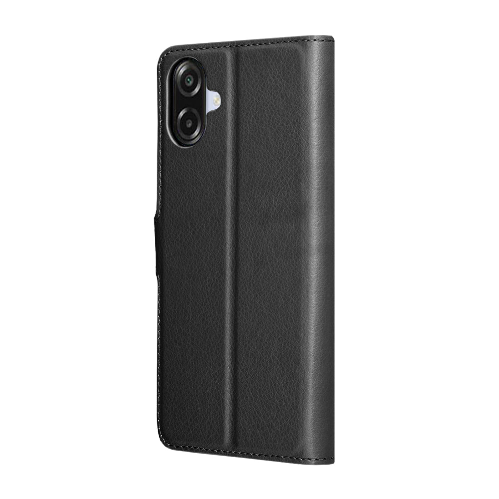 Hülle für Samsung Galaxy A07 4G A075, Techsuit, Leder-Folio, Schwarz