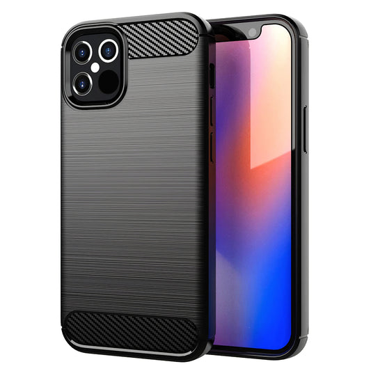Hoesje voor Apple iPhone 12 / 12 Pro, OEM, Carbon, Zwart