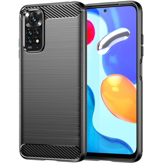 Hülle für Xiaomi Redmi Note 11S / Note 11, Carbon, Schwarz