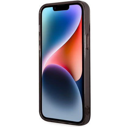 Hülle für Apple iPhone 14 Plus, Karl Lagerfeld, Gradient Karl & Choupette, Schwarz