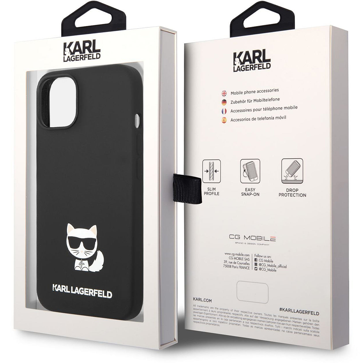 Case for Apple iPhone 14 Plus, Karl Lagerfeld, Silicone Body Choupette, Black
