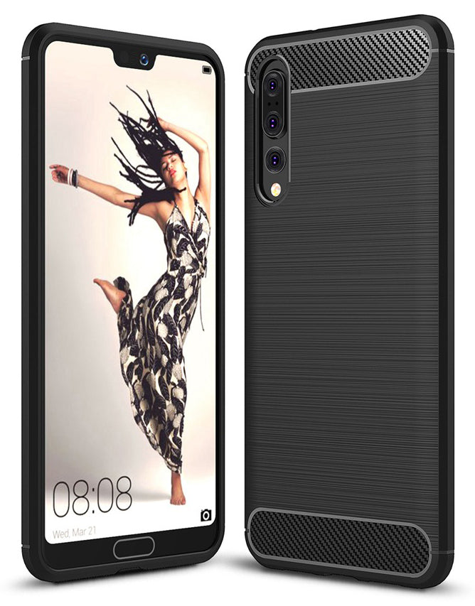 Coque pour Huawei P20 Pro, OEM, Carbone, Noire